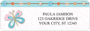 Blue Butterfly Address Labels
